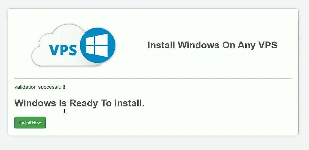 Starting Windows Installation on Contabo VPS