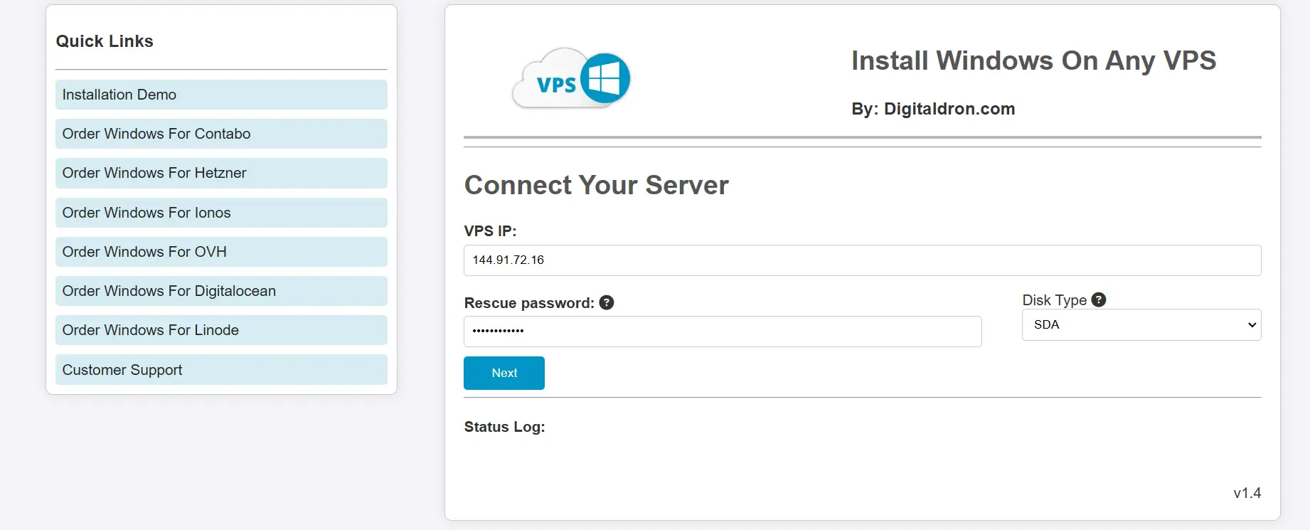 Connecting VPS with Installer Tool