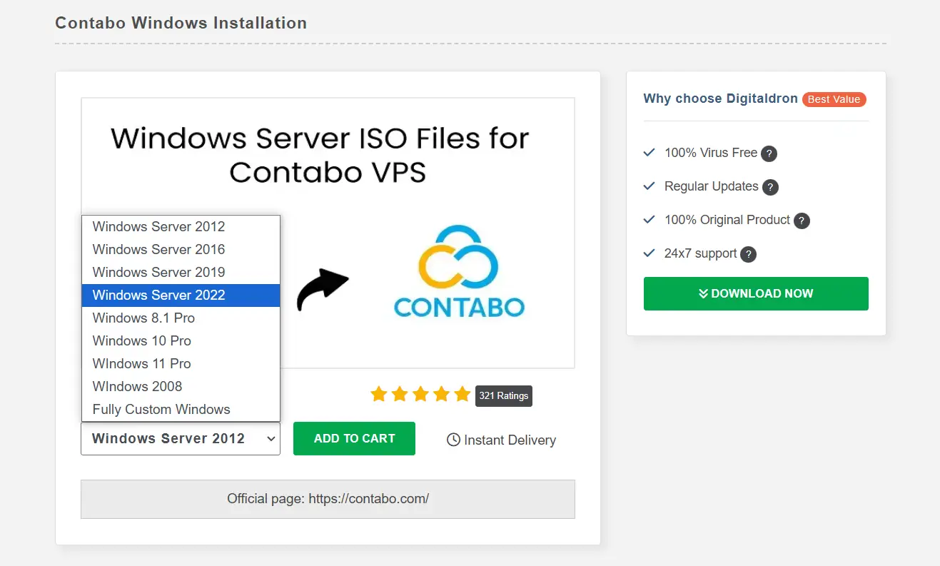 windows 10 for contabo vps